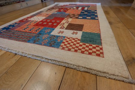 Hand-Knotted Loribaft Rug From Afghanistan