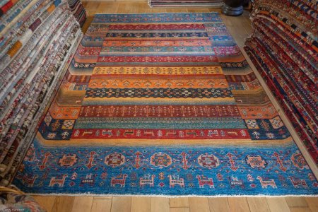 Hand-Knotted Loribaft Rug From Afghanistan