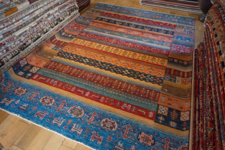 Hand-Knotted Loribaft Rug From Afghanistan