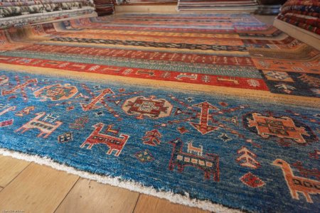 Hand-Knotted Loribaft Rug From Afghanistan