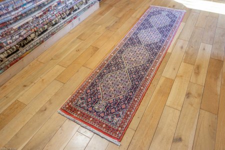 Hand-Knotted Senneh Runner From Iran (Persian)