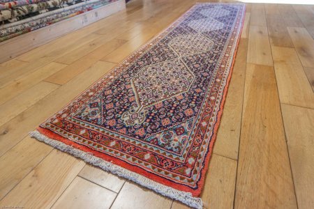 Hand-Knotted Senneh Runner From Iran (Persian)