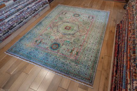 Hand-Knotted Fine Mamluk Rug From Afghanistan