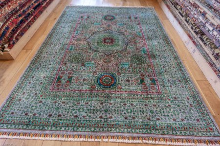 Hand-Knotted Fine Mamluk Rug From Afghanistan