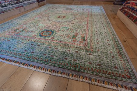 Hand-Knotted Fine Mamluk Rug From Afghanistan
