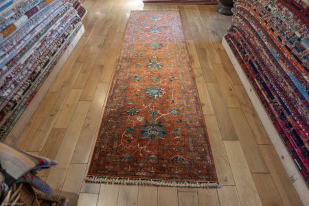 Hand-Knotted Sultanabad Runner From Afghanistan