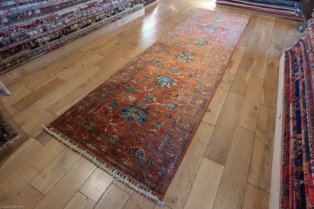 Hand-Knotted Sultanabad Runner From Afghanistan
