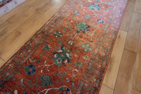 Hand-Knotted Sultanabad Runner From Afghanistan