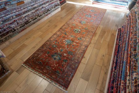Hand-Knotted Sultanabad Runner From Afghanistan