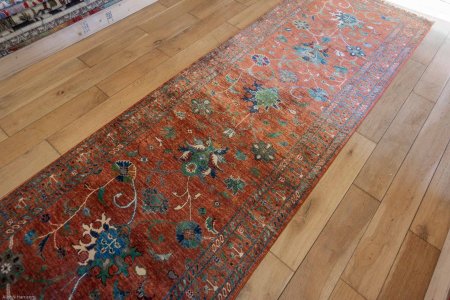 Hand-Knotted Sultanabad Runner From Afghanistan