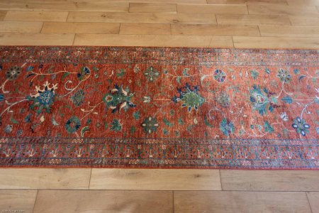Hand-Knotted Sultanabad Runner From Afghanistan