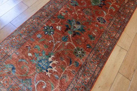 Hand-Knotted Sultanabad Runner From Afghanistan
