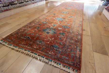 Hand-Knotted Sultanabad Runner From Afghanistan