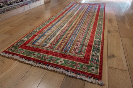 Hand-Knotted Khorjin Runner From Afghanistan