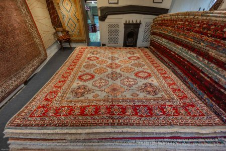 Hand-Knotted Kazak Rug From Afghanistan