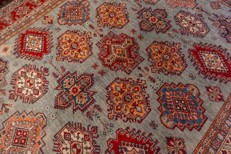 Hand-Knotted Kazak Rug From Afghanistan