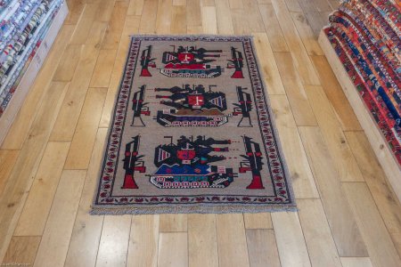 Hand-Knotted Baluch War Rug From Afghanistan