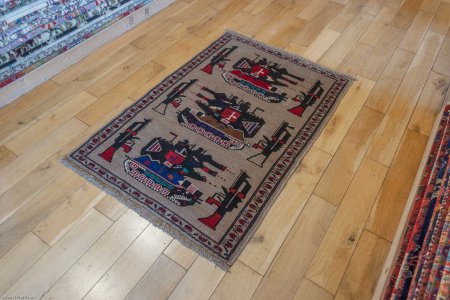 Hand-Knotted Baluch War Rug From Afghanistan