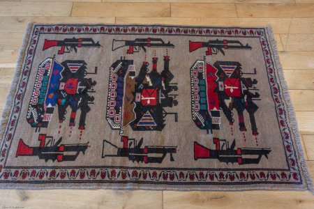 Hand-Knotted Baluch War Rug From Afghanistan