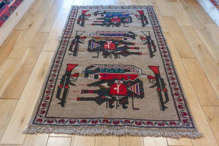 Hand-Knotted Baluch War Rug From Afghanistan