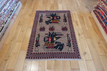 Hand-Knotted Baluch War Rug From Afghanistan