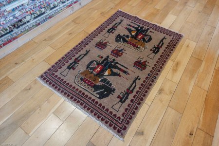 Hand-Knotted Baluch War Rug From Afghanistan