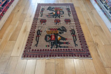 Hand-Knotted Baluch War Rug From Afghanistan