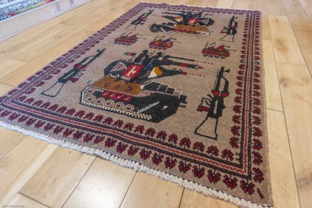 Hand-Knotted Baluch War Rug From Afghanistan