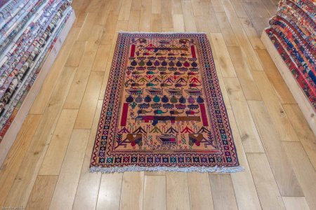 Hand-Knotted Baluch War Rug From Afghanistan