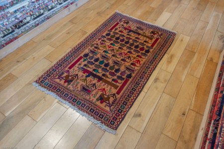 Hand-Knotted Baluch War Rug From Afghanistan