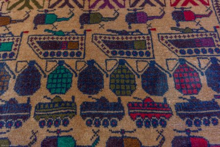 Hand-Knotted Baluch War Rug From Afghanistan
