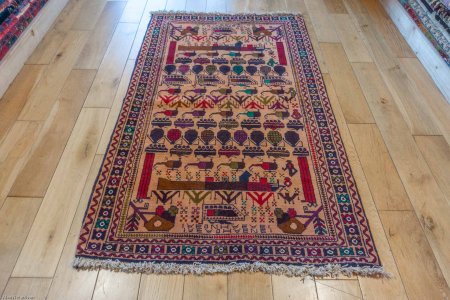 Hand-Knotted Baluch War Rug From Afghanistan