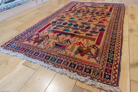 Hand-Knotted Baluch War Rug From Afghanistan