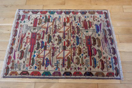 Hand-Knotted Baluch War Rug From Afghanistan