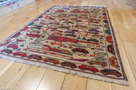 Hand-Knotted Baluch War Rug From Afghanistan