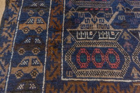 Hand-Knotted Baluch War Rug From Afghanistan