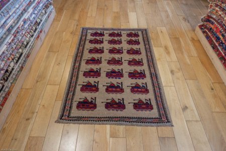 Hand-Knotted Baluch War Rug From Afghanistan