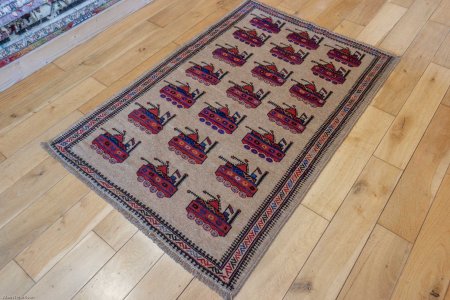 Hand-Knotted Baluch War Rug From Afghanistan