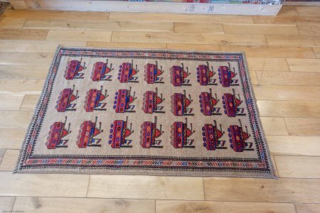 Hand-Knotted Baluch War Rug From Afghanistan