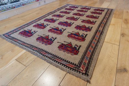 Hand-Knotted Baluch War Rug From Afghanistan