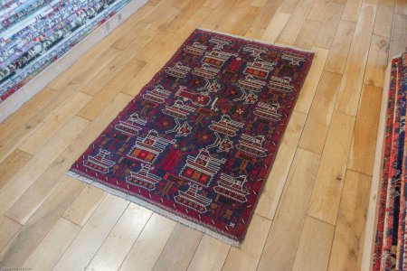 Hand-Knotted Baluch War Rug From Afghanistan