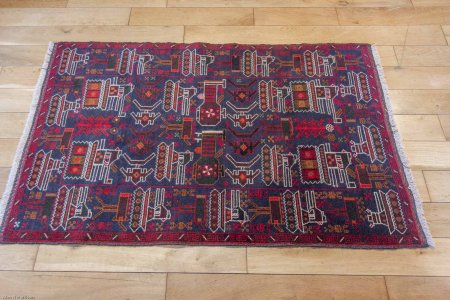 Hand-Knotted Baluch War Rug From Afghanistan