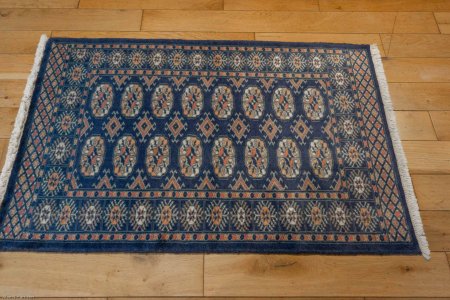 Hand-Knotted Bokhara Rug From Pakistan