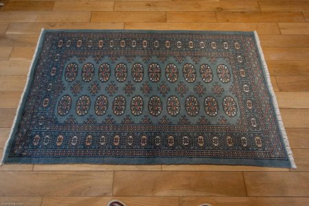 Hand-Knotted Bokhara Rug From Pakistan