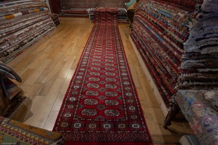 Hand-Knotted Bokhara Runner From Pakistan