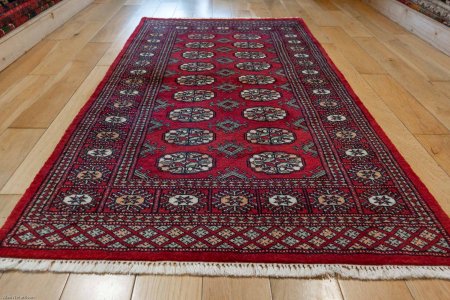 Hand-Knotted Bokhara Rug From Pakistan