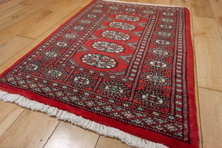Hand-Knotted Bokhara Rug From Pakistan