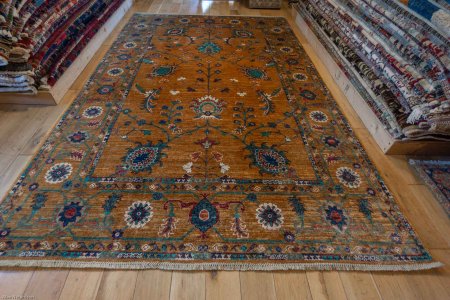 Hand-Knotted Sultanabad Rug From Afghanistan