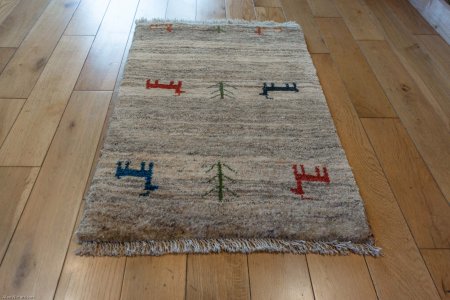 Hand-Knotted Gabbeh Rug From Iran (Persian)