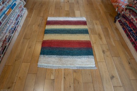 Hand-Knotted Gabbeh Rug From Iran (Persian)